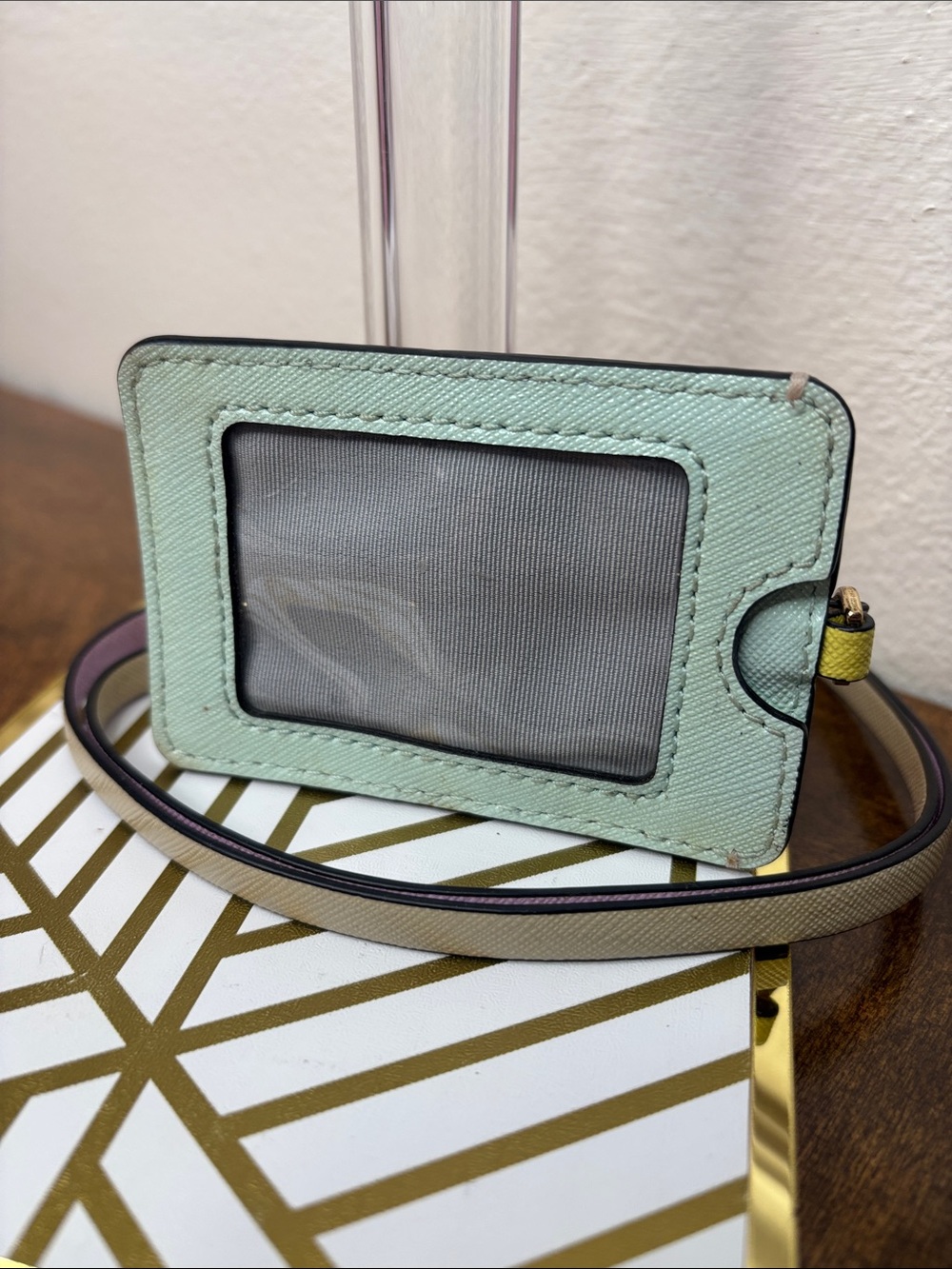 Marc Jacobs Snapshot Mint, Pink, Purple, Yellow Leather ID Card Holder Lanyard - Picture 3 of 12